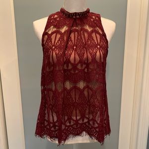Burgundy lace top. Size medium